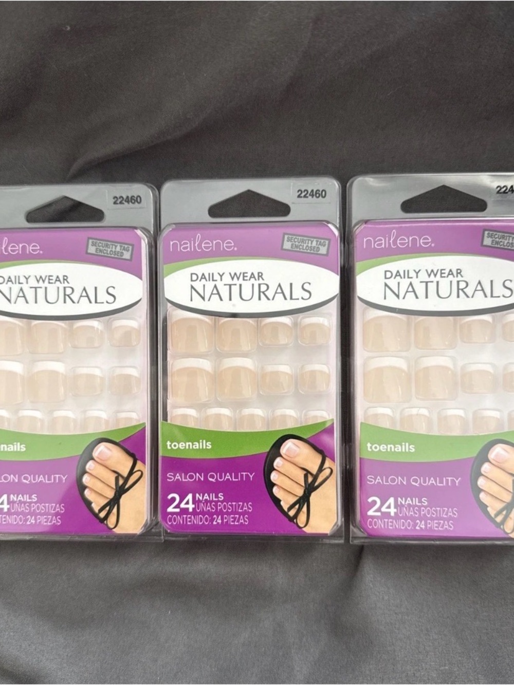 Daily Wear Naturals Toenails - 3 Packages each equaling 72 nails total - Nude